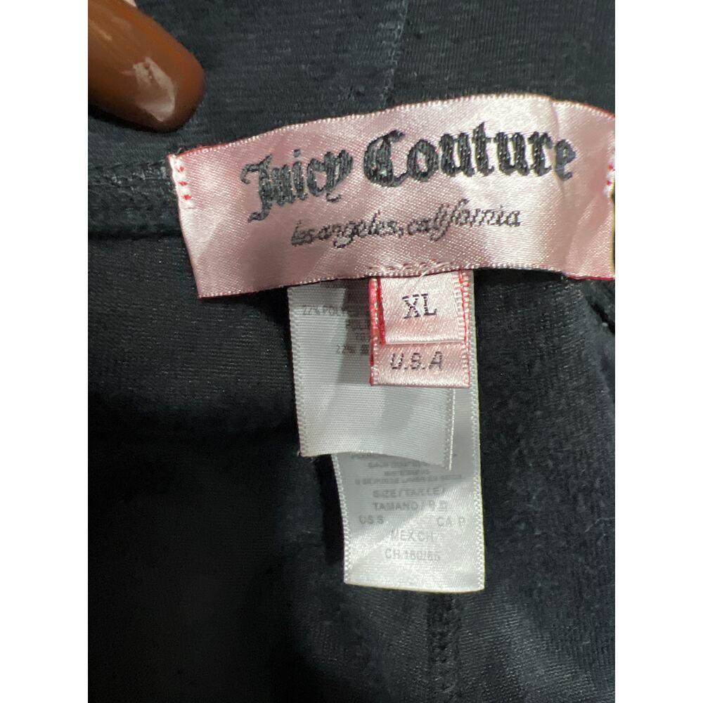 Vintage Juicy Couture Velour Joggers Black Womens Size XL Fits Smaller - Picture 5 of 9